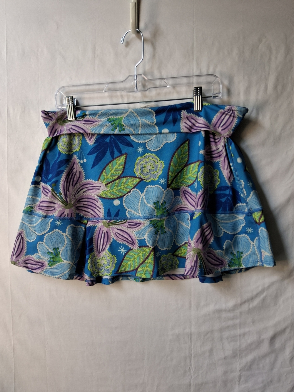 Blue Floral Tiered‎ Skort for Women